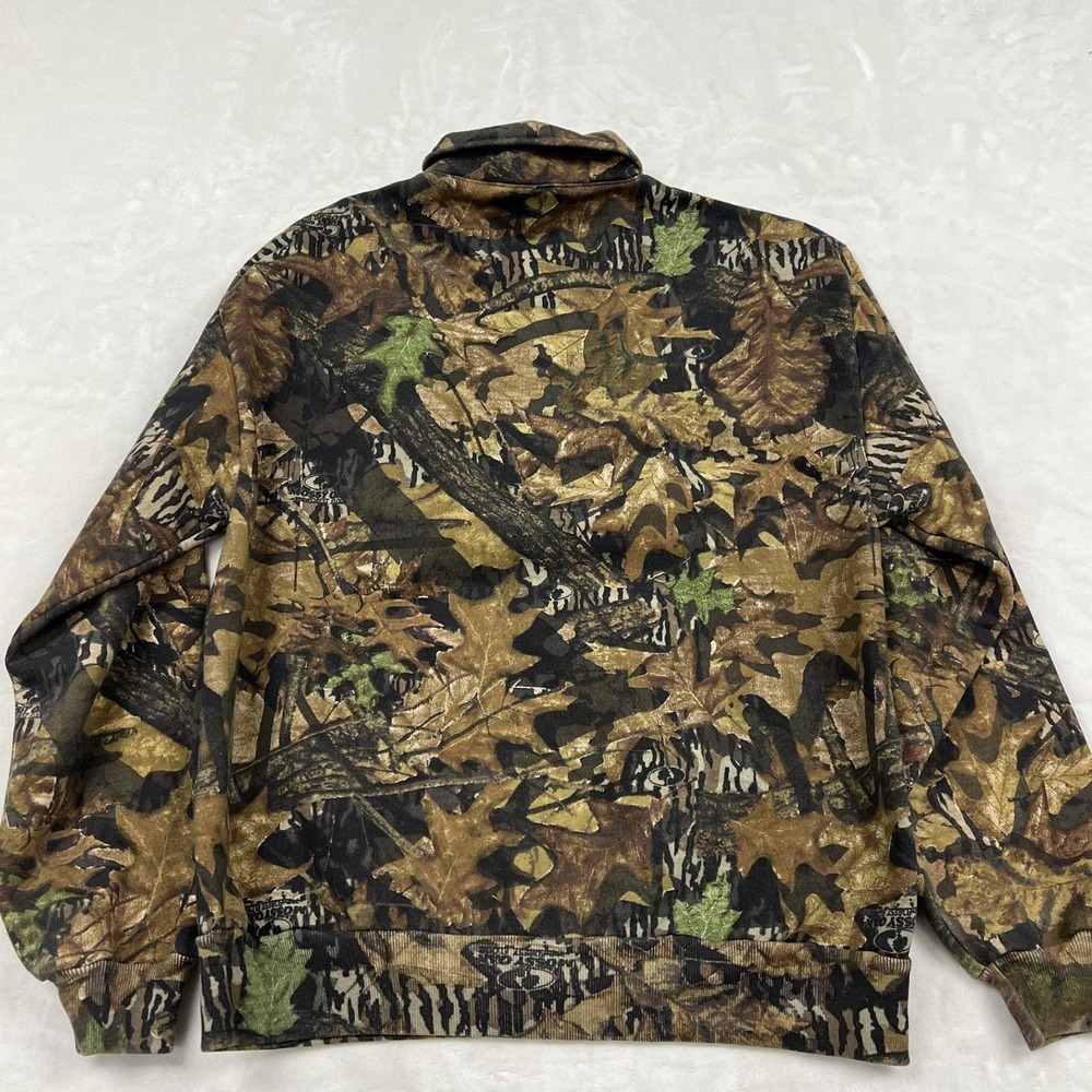 Jerzees Quarter Zip Sweatshirt Mens Large Camo Mossy Oak Break Up Pullover - Picture 5 of 8